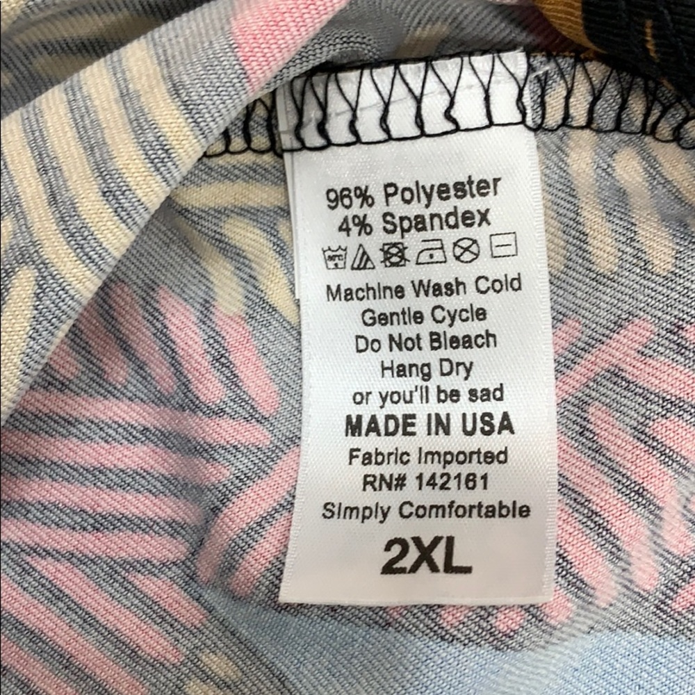 ✓ LuLaRoe NWT Azure skirt 2XL abstract blue gold - Picture 11 of 11
